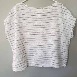 Cynthia Rowley Bee Patterned 100% Linen Women's Top